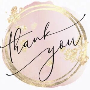 Elegant Pink and Gold Thank You Card